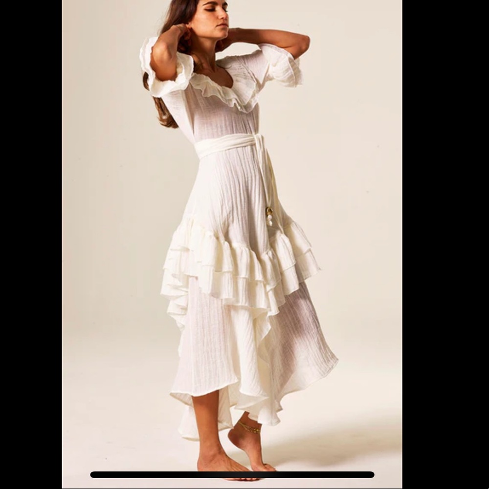 Lisa Marie Fernandez white gauzy dress